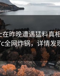 业内人士在昨晚遭遇猛料真相大白，17c全网炸锅，详情发现