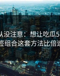 你可能从没注意：想让吃瓜51更省时间：标签组合这套方法比倍速更管用
