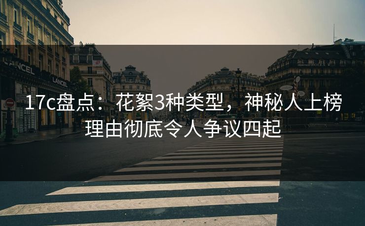 17c盘点：花絮3种类型，神秘人上榜理由彻底令人争议四起